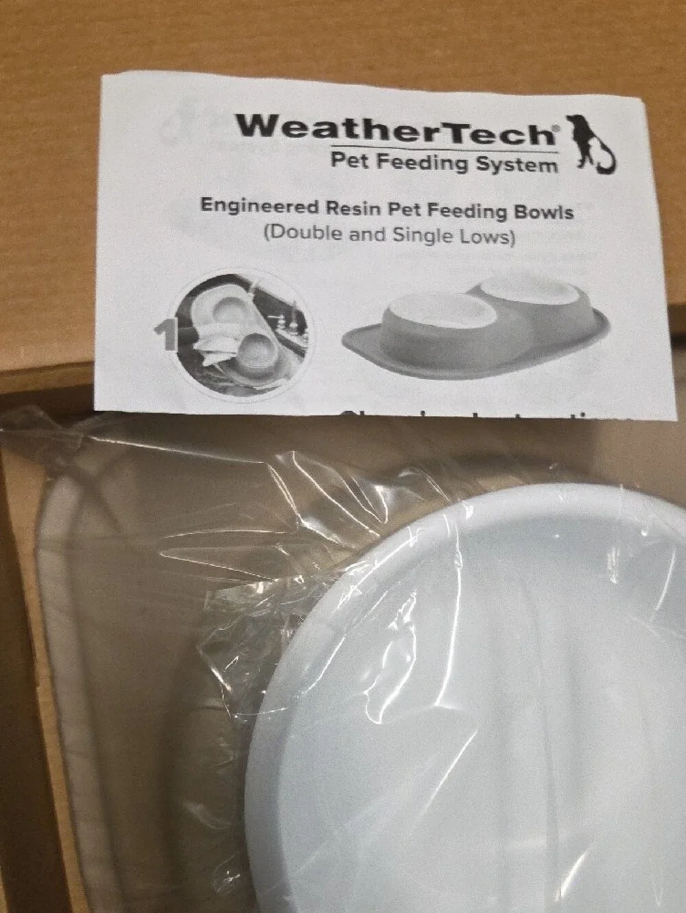 PetComfort Beige Non-Slip Elevated Dog Bowl with White Insert
